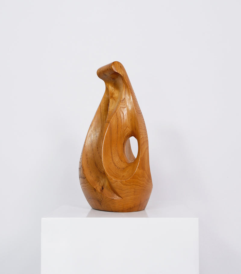 Large Wooden Abstract Sculpture, c.1970