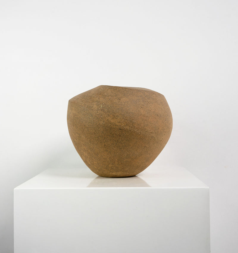 Asymmetrical Ovoid Stoneware Vessel