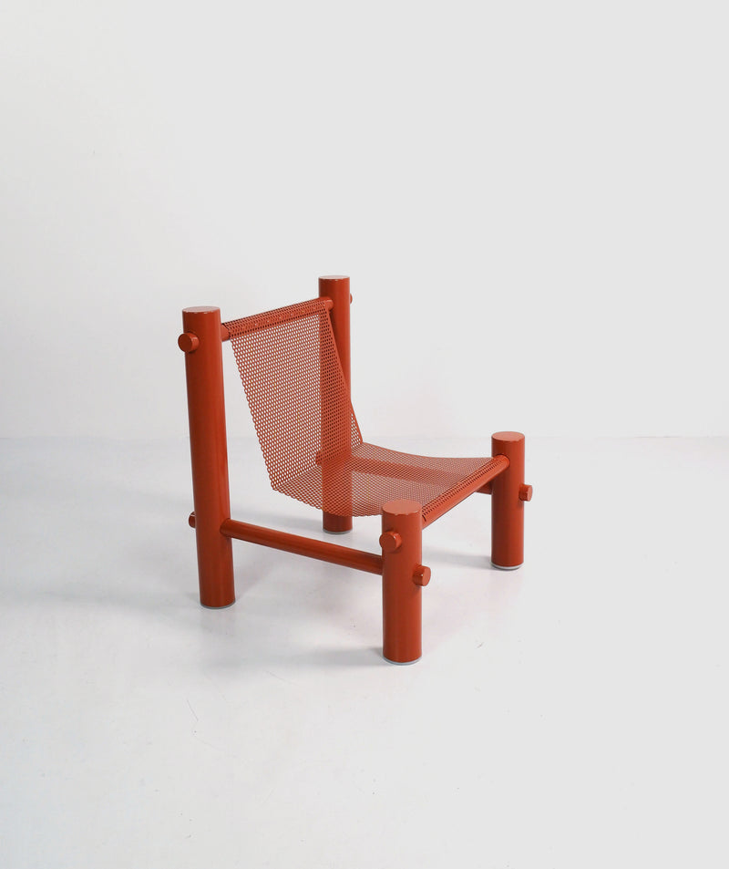 Postmodern Steel and Mesh Chair, c.1980
