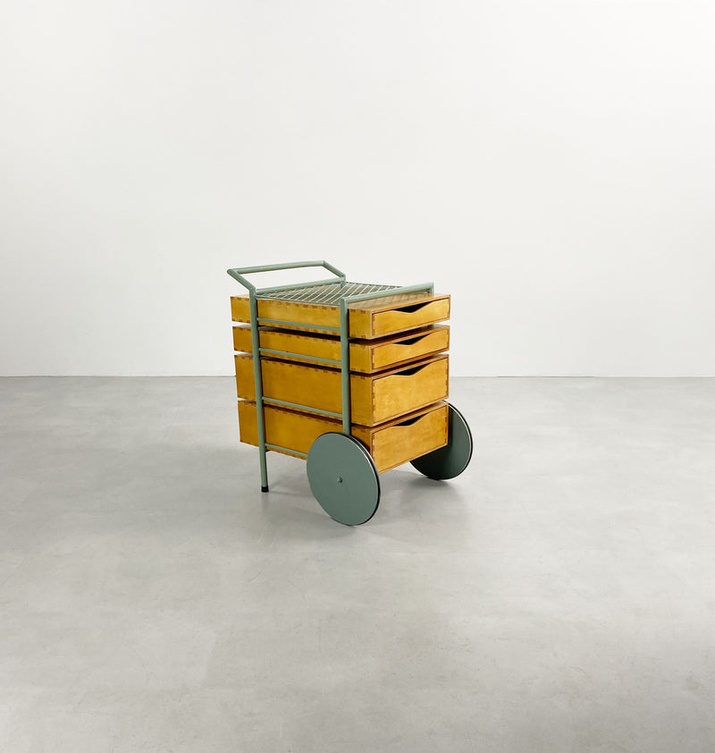 Postmodern Plywood Chest of Drawers / Trolley
