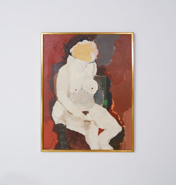 Sitting Woman, Oil on Canvas, Hans Osswald (1919–1983)