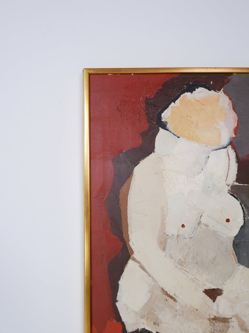 Sitting Woman, Oil on Canvas, Hans Osswald (1919–1983)