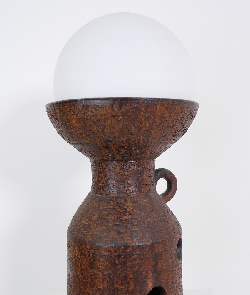 Large Brutalist Ceramic  Lamp, Germany, c.1970