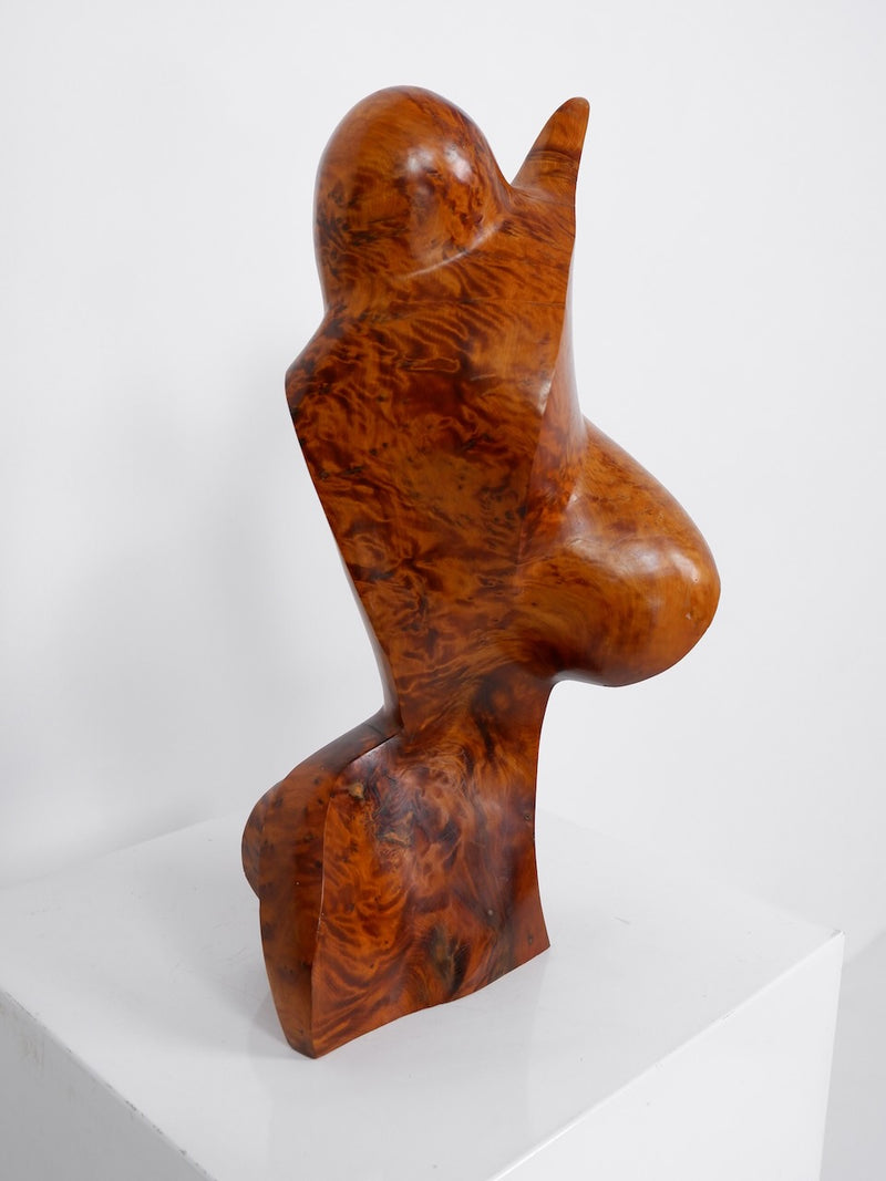 Vintage Abstract Burl Wood Sculpture